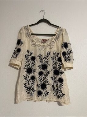Juicy Couture Silk Embroidered Blouse